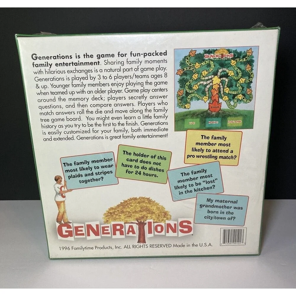 1996 Vintage Generations The Game of Family Fun Board Game New Sealed